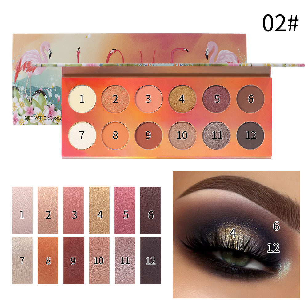12 Color Dazzle Eye Shadow Plate Pearlescent Matte Finish Eye Shadow Makeup