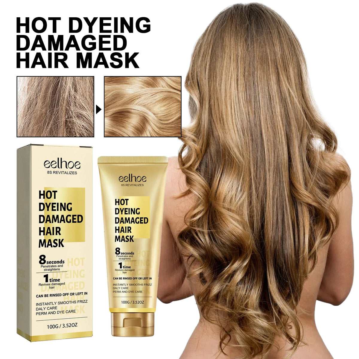 Keratin Hair Mask for Fast Frizz Repair and Nourishment